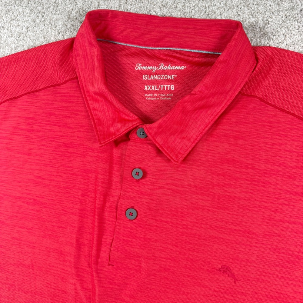 Tommy Bahama Polo Shirt Mens 3XL Red Island Zone Performance Short Sleeve